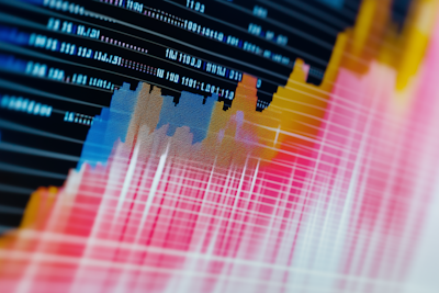Financial growth chart showing investment performance trends